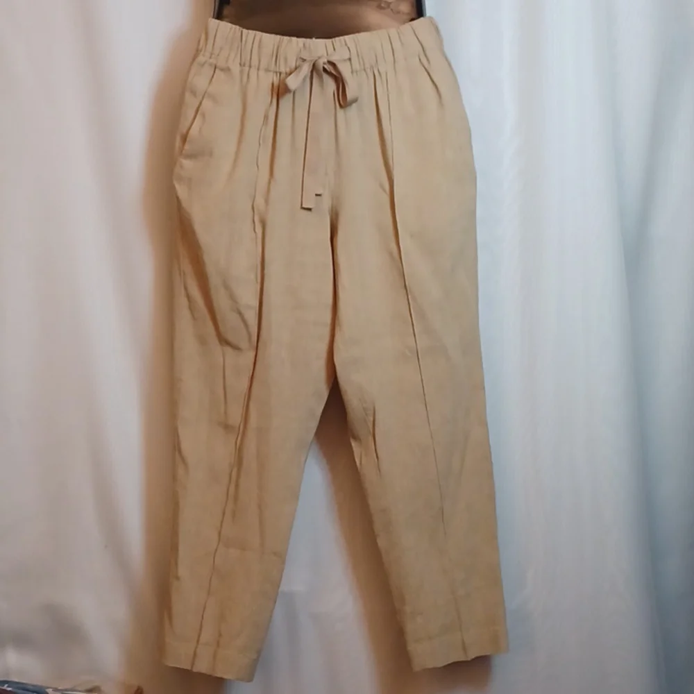 BABATON Women's Linen Blend Elastic Waist Pants Size XS.